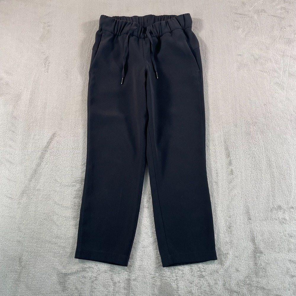 Lululemon On the Fly Pants Women 2 Black Drawstring‎ 23" Inseam Activewear